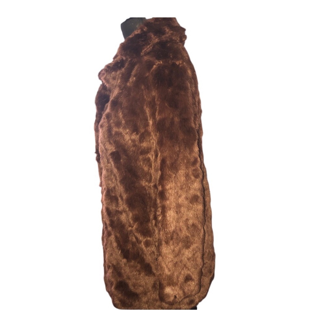 Trafaluc Ourrwear by Zara Luxurious Brown Faux Fur Lined Coat Size S - Picture 5 of 8